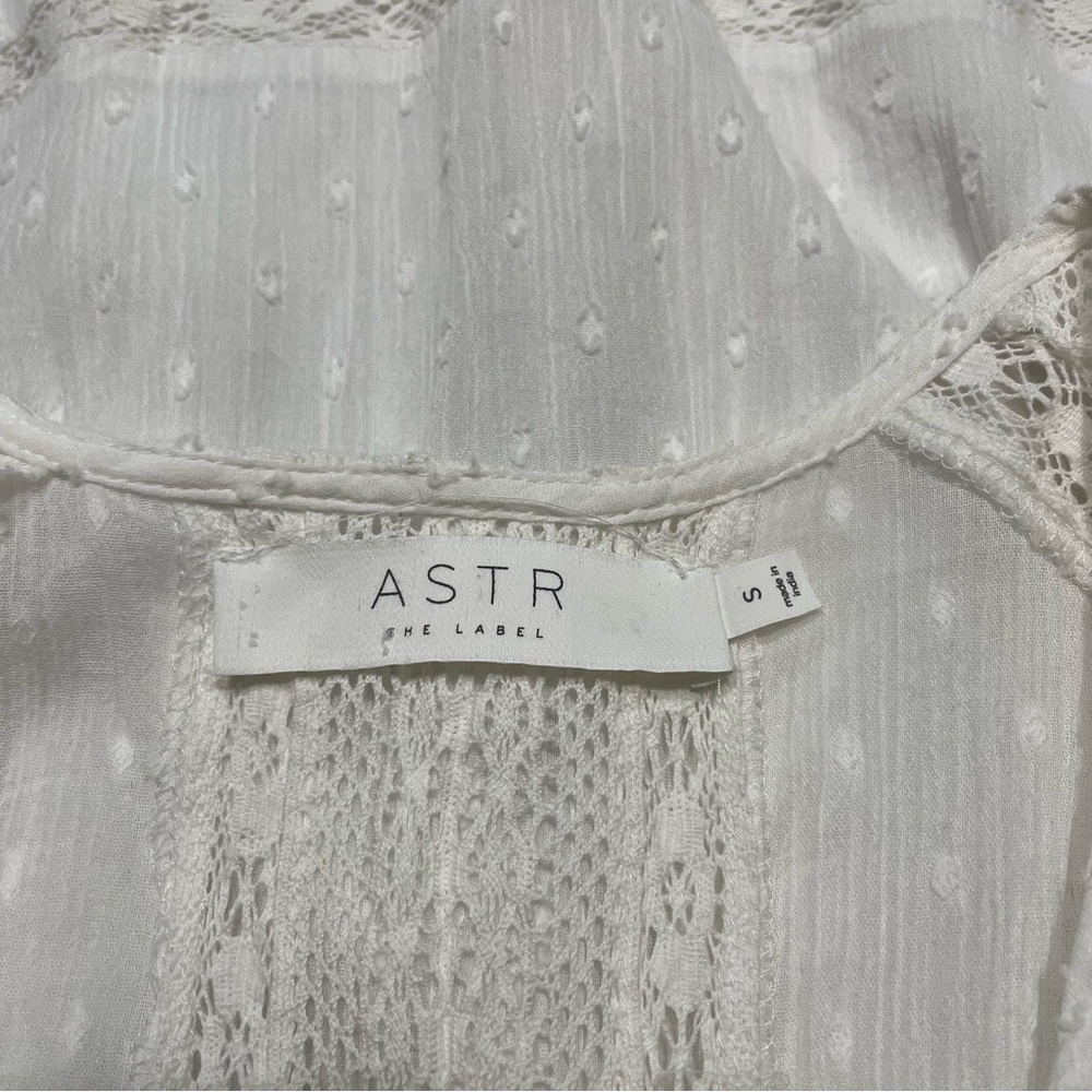 ASTR the Label Honeymoon Lace Midi Dress White Size S Pin-tuck Lace Cotton NWT - Picture 12 of 16